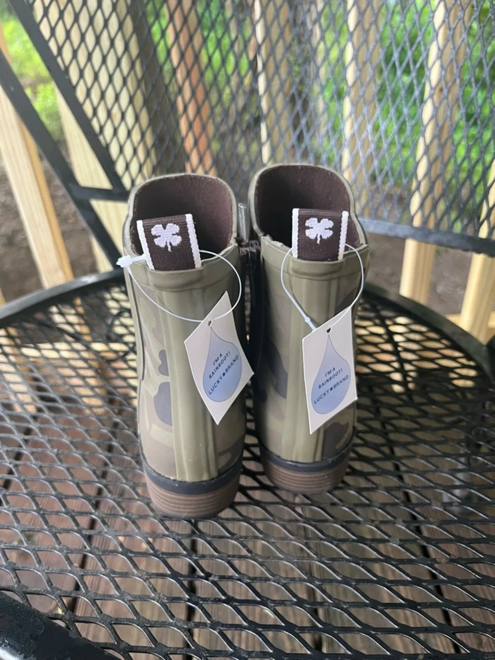 Lucky Brand Camo Basel H20 Side Notch Rain Boot‎ Size 6 NWT